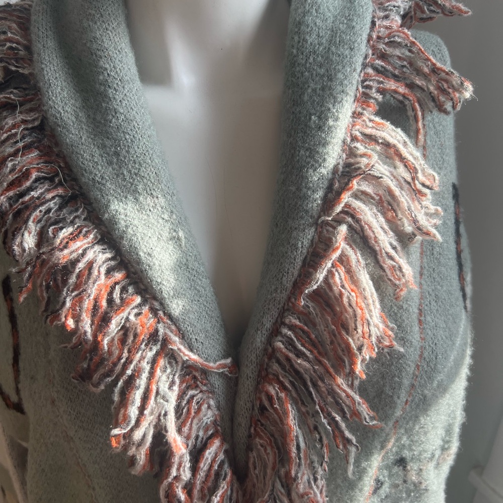 Zara Multicolor Fringed Sweater/Coat - Picture 2 of 8